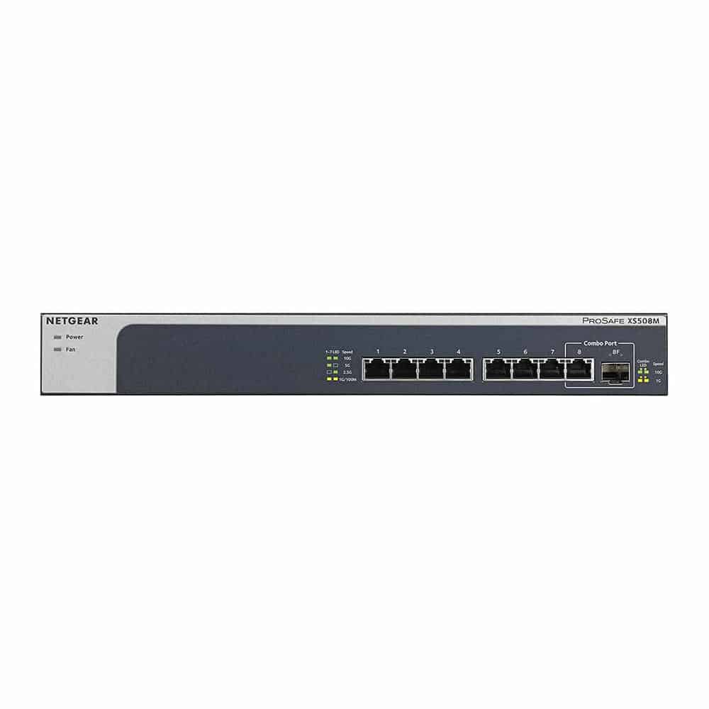 (image for) Netgear 10 Gigabit SFP+ Unmanaged Switch XS508M-100EUS